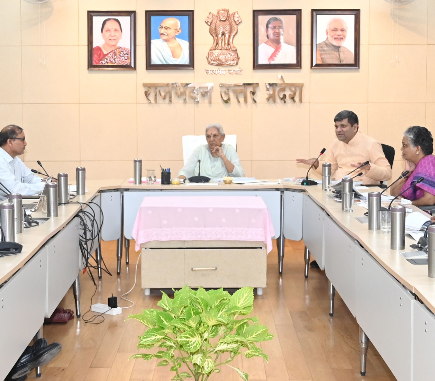 The Governor reviewed the presentation given by Dr. APJ Abdul Kalam Technical University, Lucknow for setting up two new world class institutions