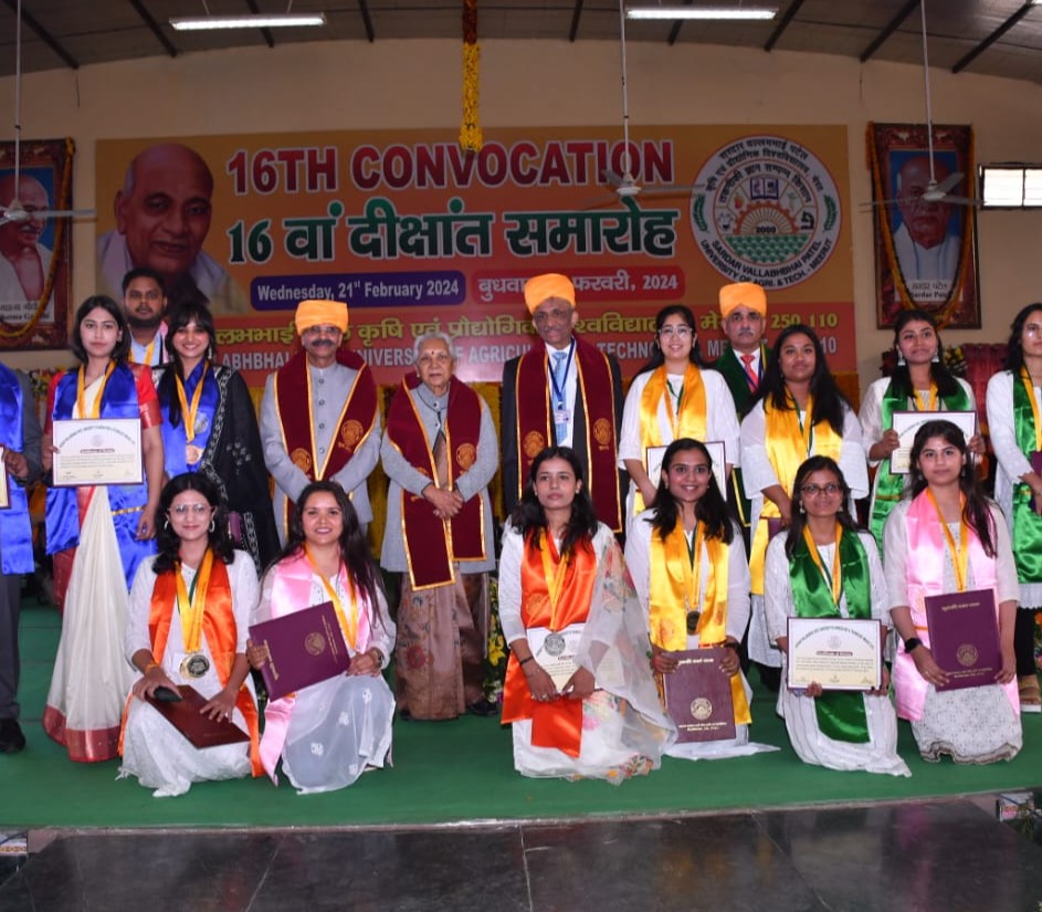 The 16th convocation of Sardar Vallabhbhai Patel University of Agriculture and Technology, Meerut concluded under the chairmanship of the Governor.