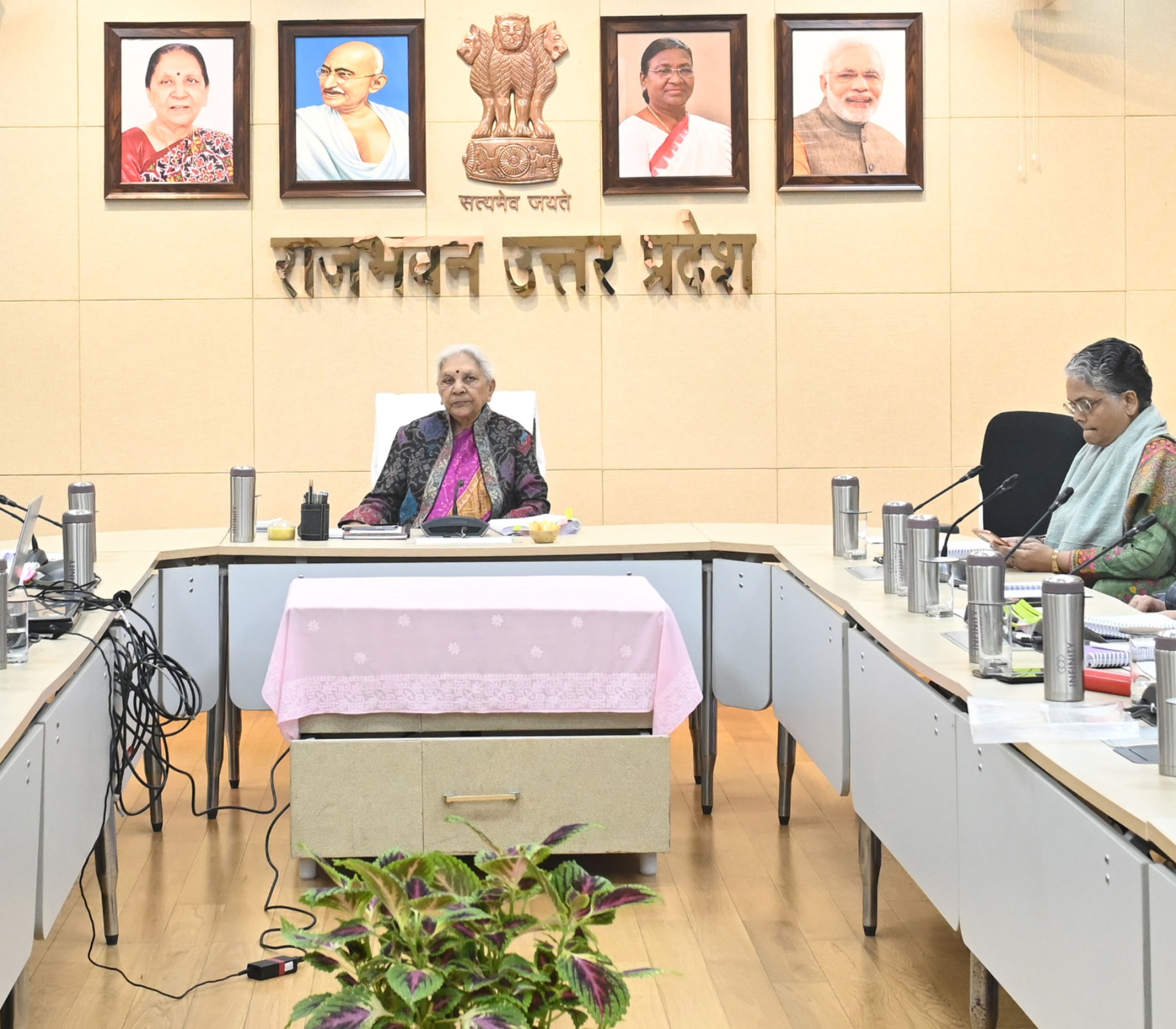 The Governor reviewed the presentation of Veer Bahadur Singh Purvanchal University, Jaunpur for NAAC. 