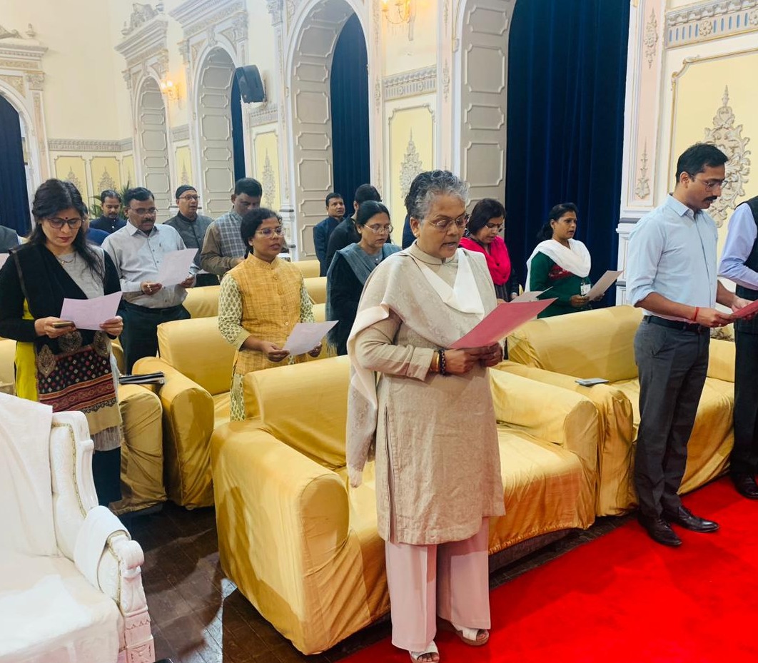 On occasion of the Constitution Day officers and employees of Raj Bhavan took oath to follow their basic duties