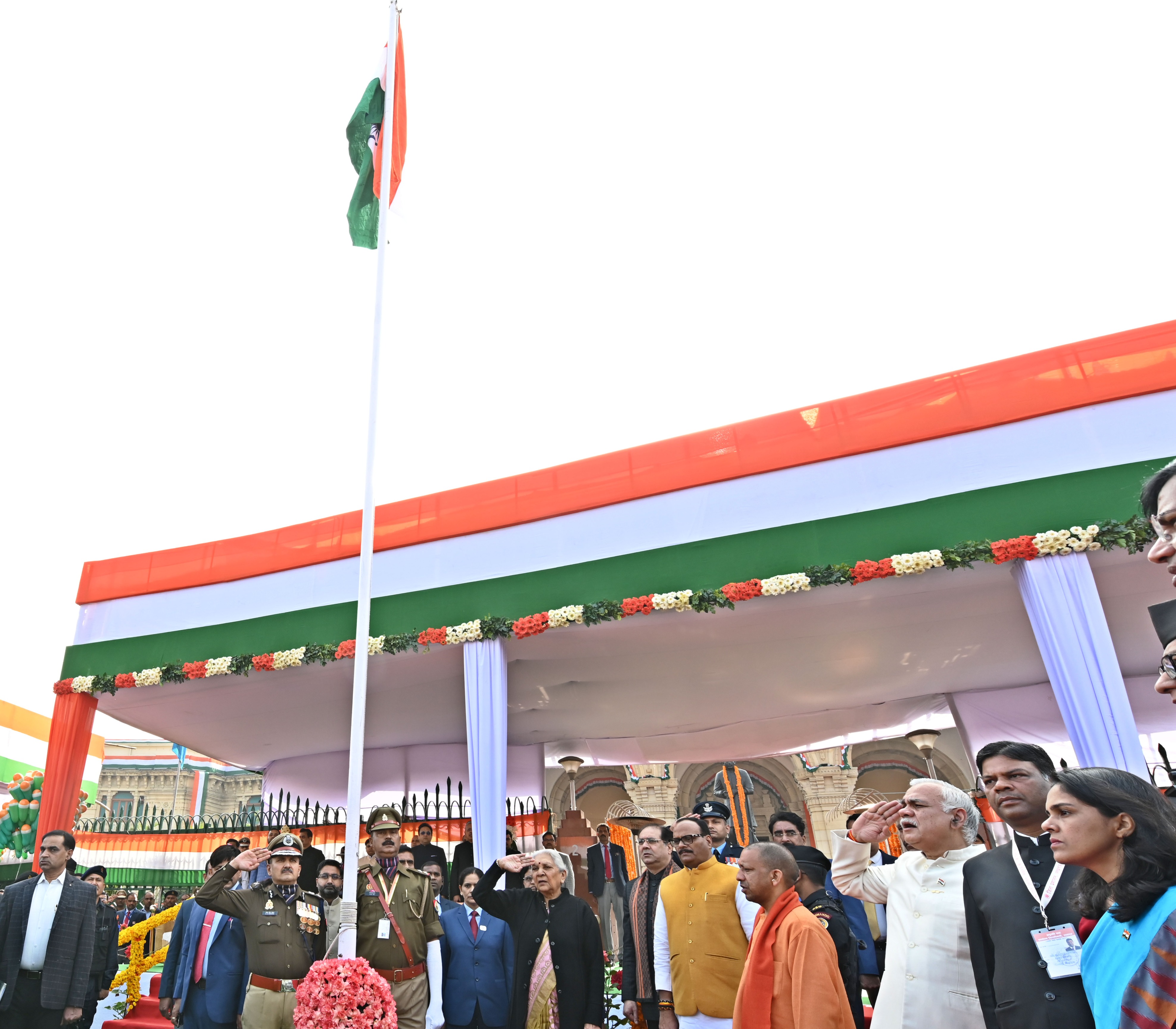 Honble Governor unfurled the national flag at Raj Bhawan on the occasion of Republic Day