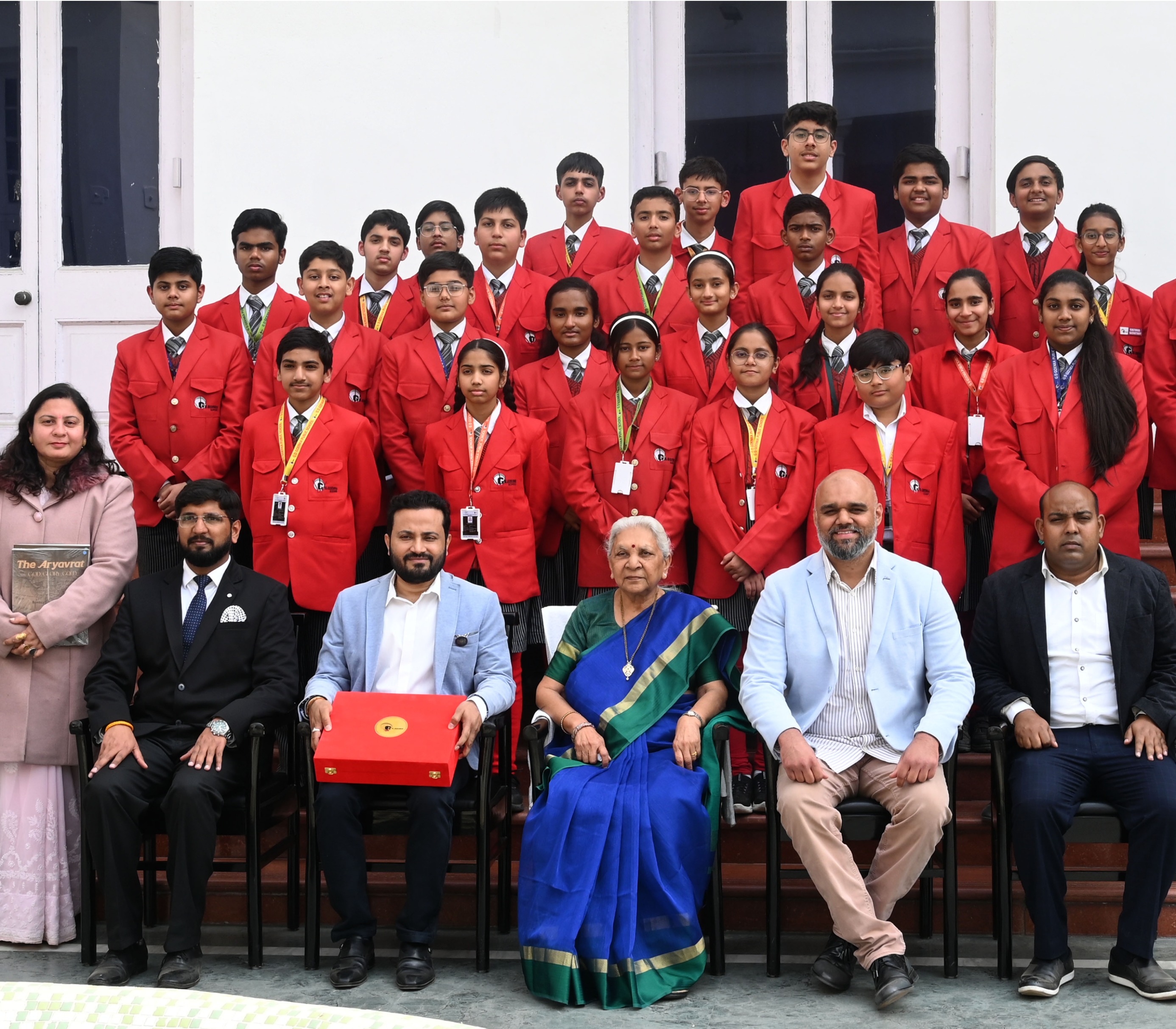Children from schools visited Raj Bhavan to see the flower show