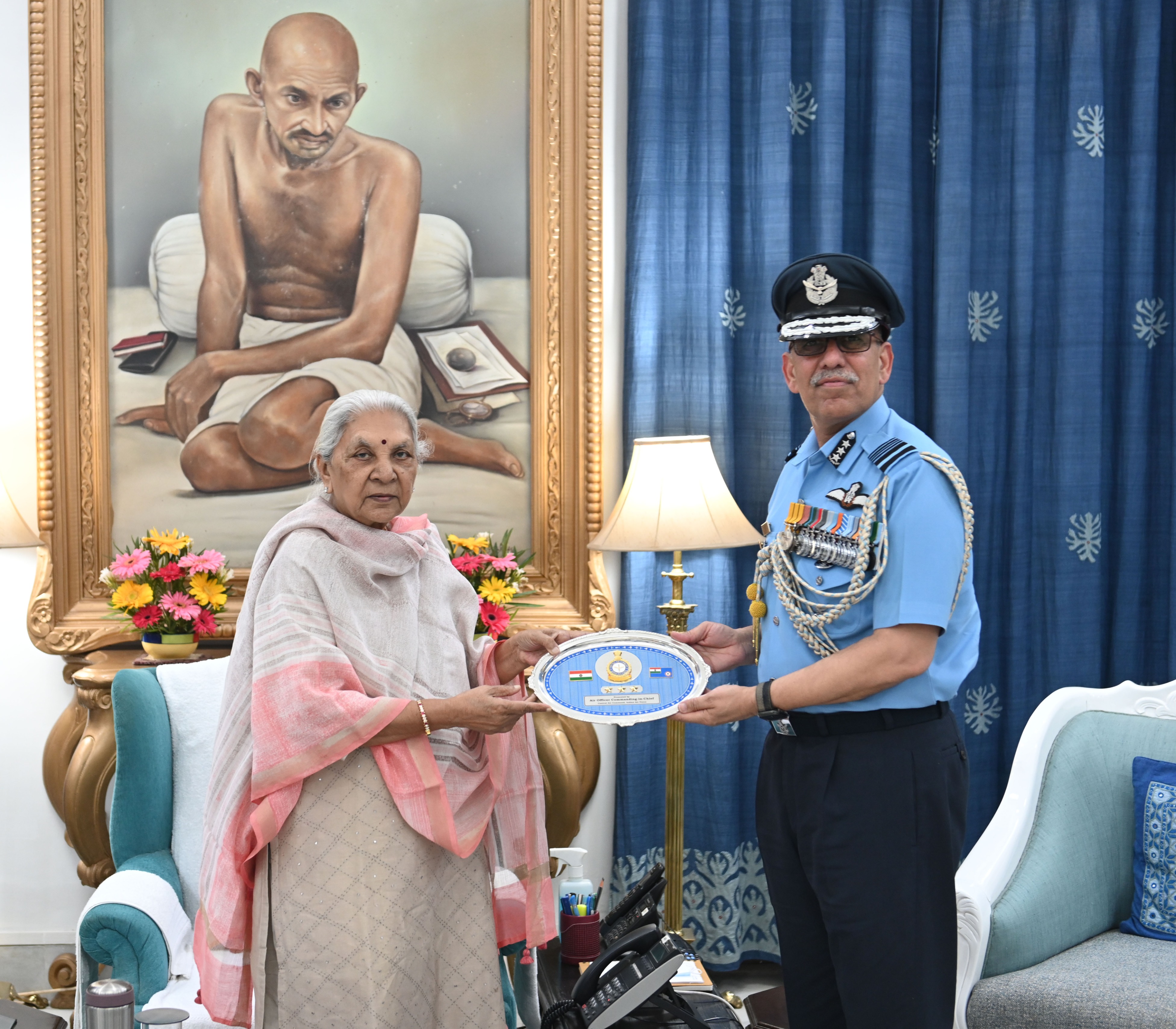 Air Marshal RGK Kapoor AVSM VM the newly appointed Air Officer Commanding in Chief Prayagraj paid a courtesy call on the Governor
