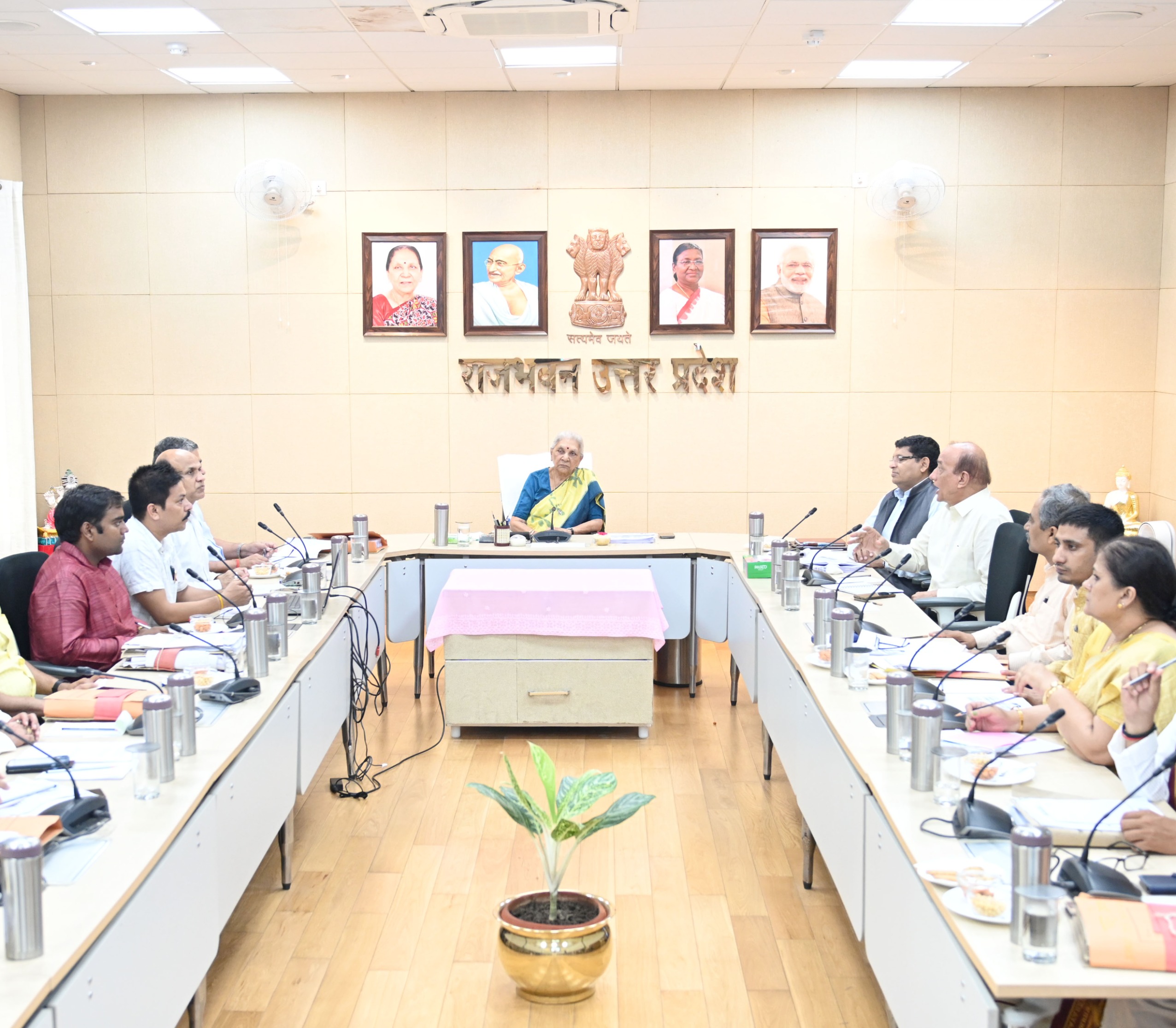 The Governor reviewed the presentation for NAAC evaluation of Sampurnanand Sanskrit University Varanasi
