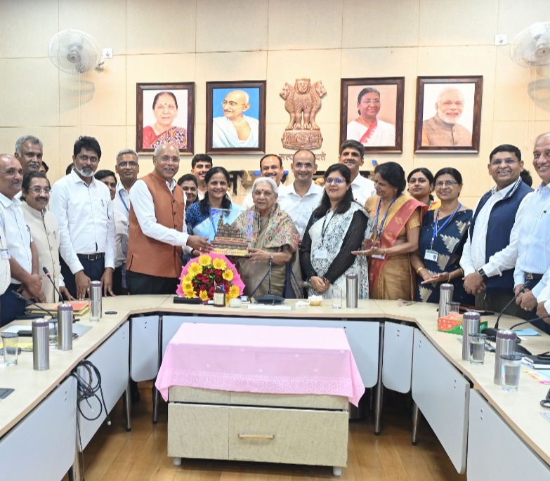 Members of the team constituted for NAAC preparation at Acharya Narendra Dev Agriculture and Technology University, Ayodhya, which received 'A Plus Plus' grade in NAAC evaluation, met the Governor 